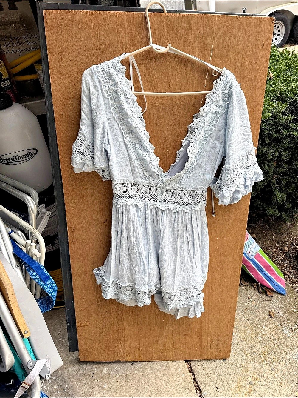 Hello Molly Lace Trim Mini Dress in White